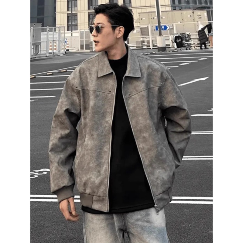 美式皮衣外套飞行夹克工装棒球服