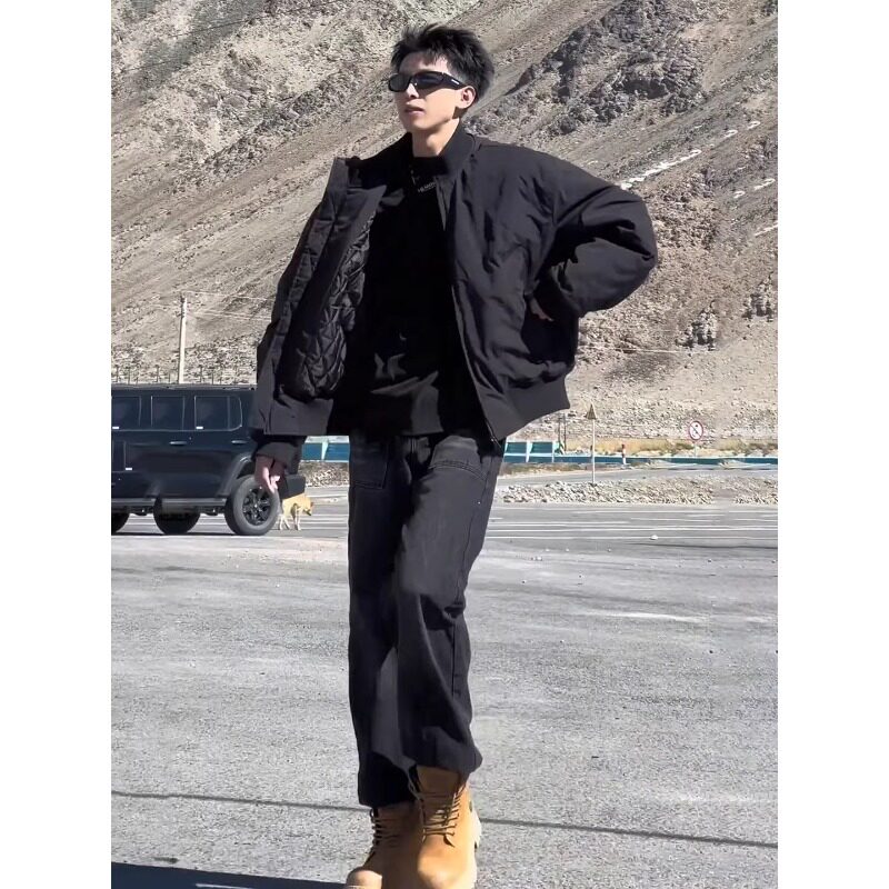 轻薄短款羽绒服男冬季棒球服外套