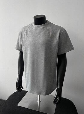 【极速现发】cleanfit解构短袖男夏季boxy版型T恤空气层拼接短袖