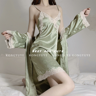睡衣夏季 巨显白 女私房修身 性感吊带睡裙 美背深V吊带心机 法式
