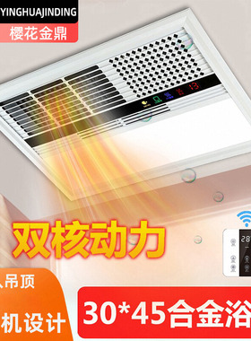 浴霸300x450集成吊顶铝扣板风暖led灯卫生间多功能30*45嵌入式