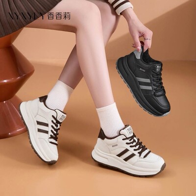 香香莉女鞋32695冬季新款厚底老爹鞋加绒女百搭休闲运动鞋女棉鞋