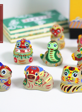 装饰摆件十二生肖手绘泥塑北京发