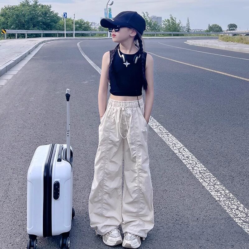 女童裤子夏薄款休闲大童长裤夏季童装儿童裤子2026新款女孩工装裤