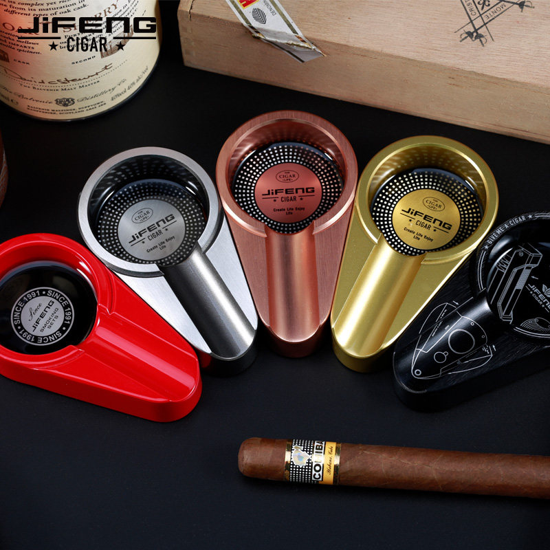 JIFENG季风金属时尚潮流个性小号随身旅行装便携式铝制雪茄烟灰缸