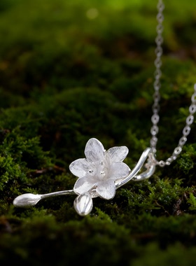 《凌霄花》新中式s925银小众个性设计花朵吊坠国潮文艺项链