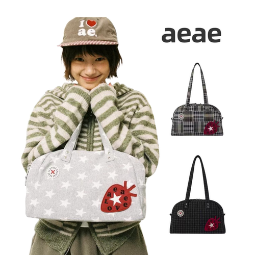 韩系aeae学院风草莓星星保龄球包