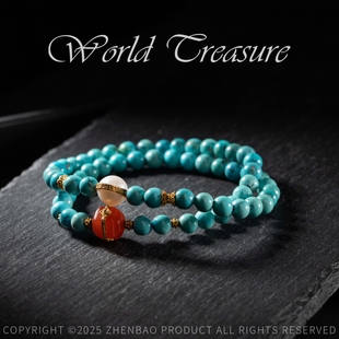 世间臻宝湖北原矿绿松石月儿潭云盖寺高瓷手串多圈 伽叶直播专拍