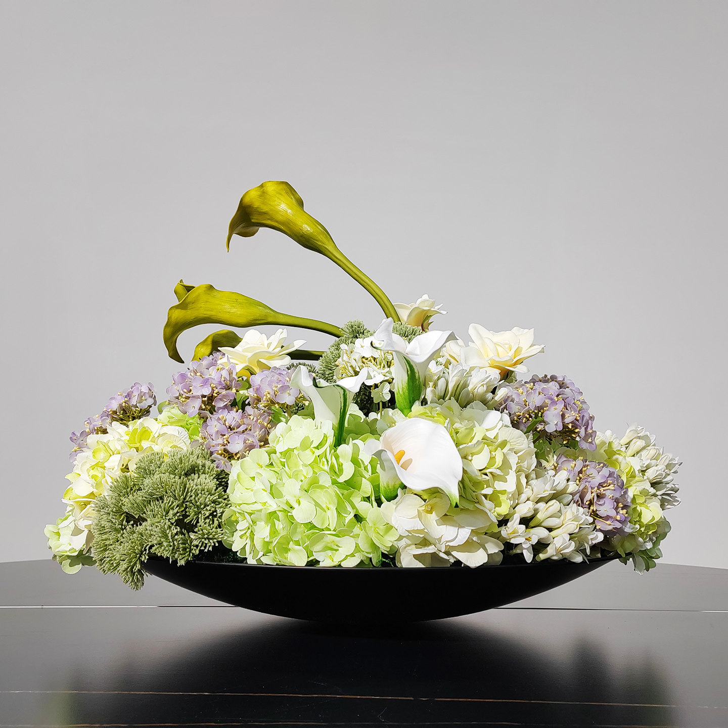 仿真花束马蹄莲绣球花桌面摆件
