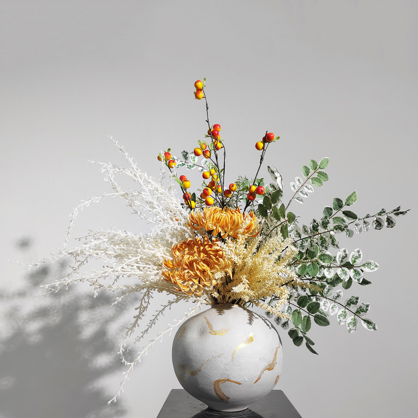 新中式仿真花束盆景桌面摆件