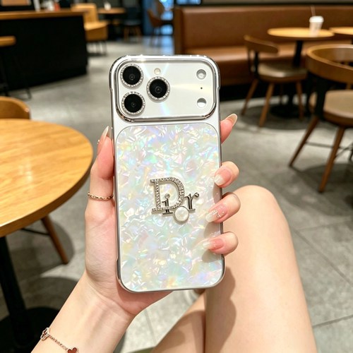 适用iPhone17ProMax手机壳ins风奢华欧美风D家R贝壳纹苹果16保护套镜头全包防摔iPhone14ProMax外壳13Pro硬壳