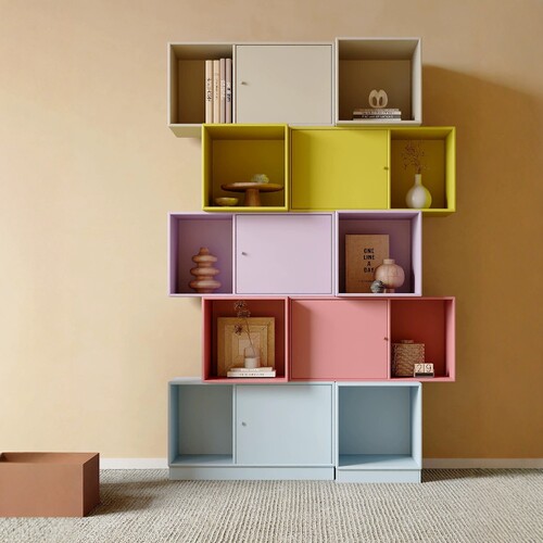 全实木烤漆多巴胺Montana书柜