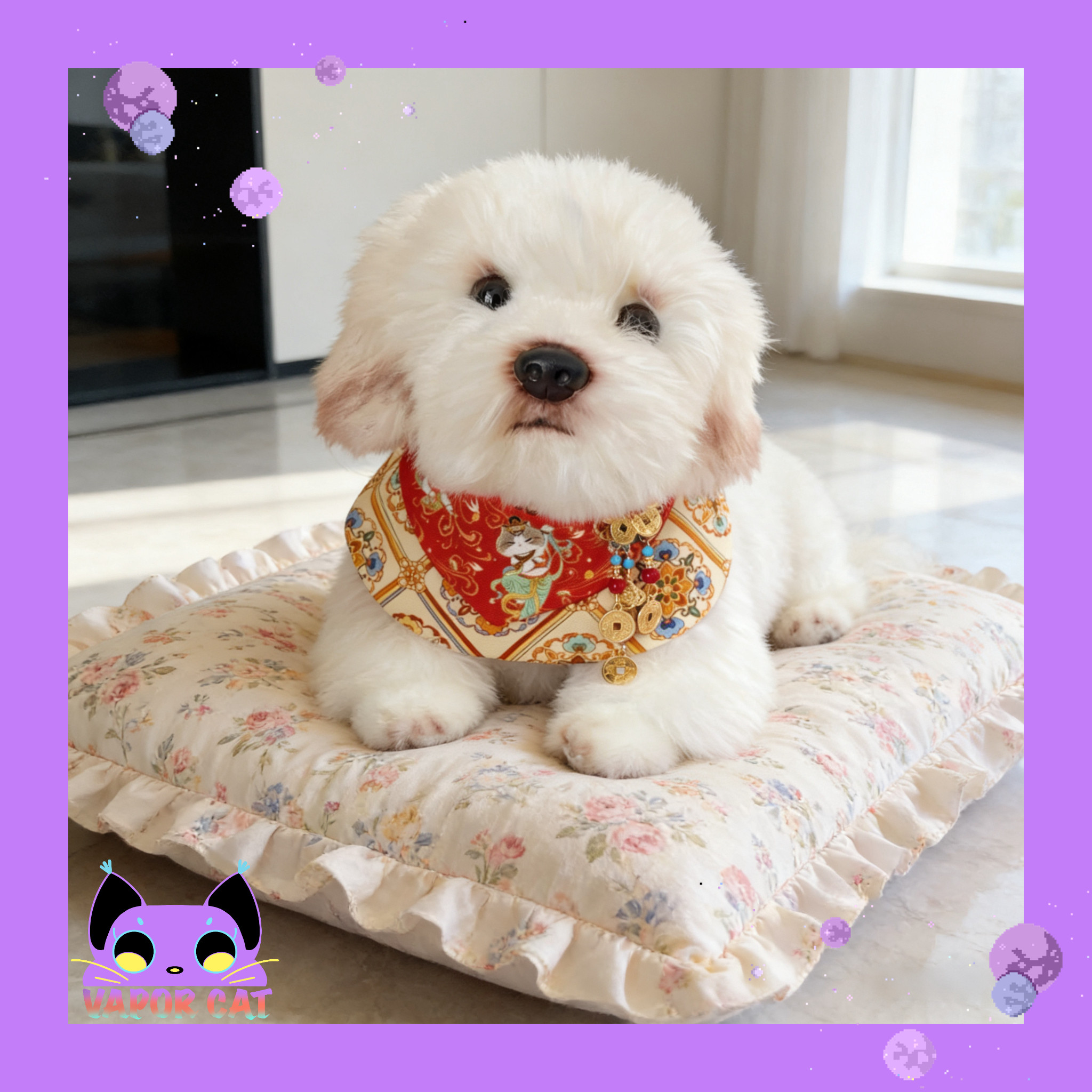 Vapor Cat宠物猫咪狗狗新年围脖拜年中式喜庆口水巾中小型犬围脖,宠物/宠物食品及用品,围巾/口水巾,淘宝优惠券,粉丝福利购,淘宝优惠卷