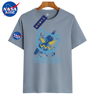 2023年夏季 印花小恶魔情侣同款 新款 NASA联名款 青少年t恤短袖