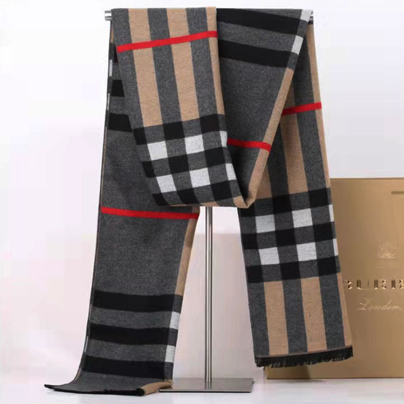 杭州丝绸羊绒围巾男士冬季新款青年中老年长款羊毛加厚围脖礼盒装