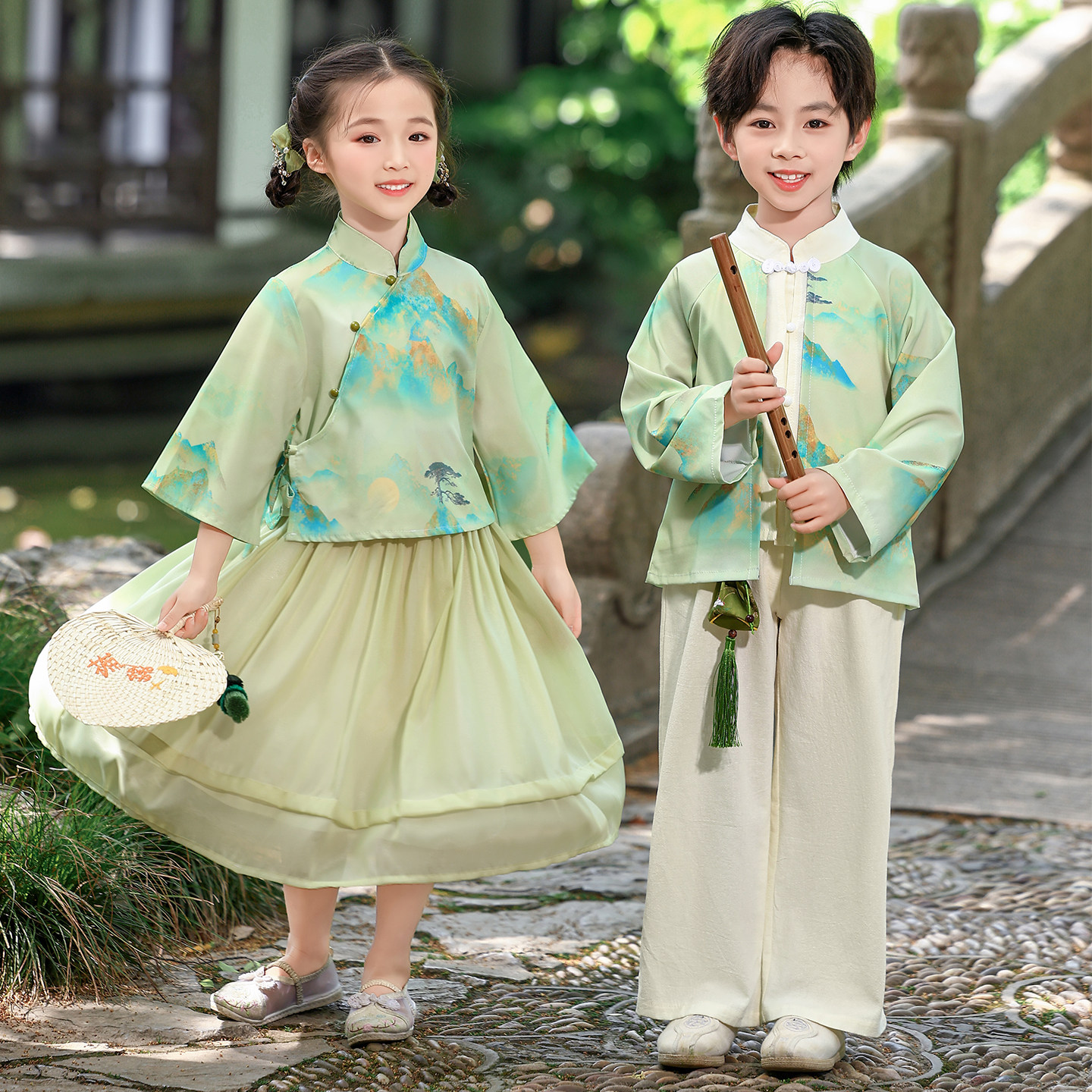 开笔礼汉服儿童夏季幼儿园上春山