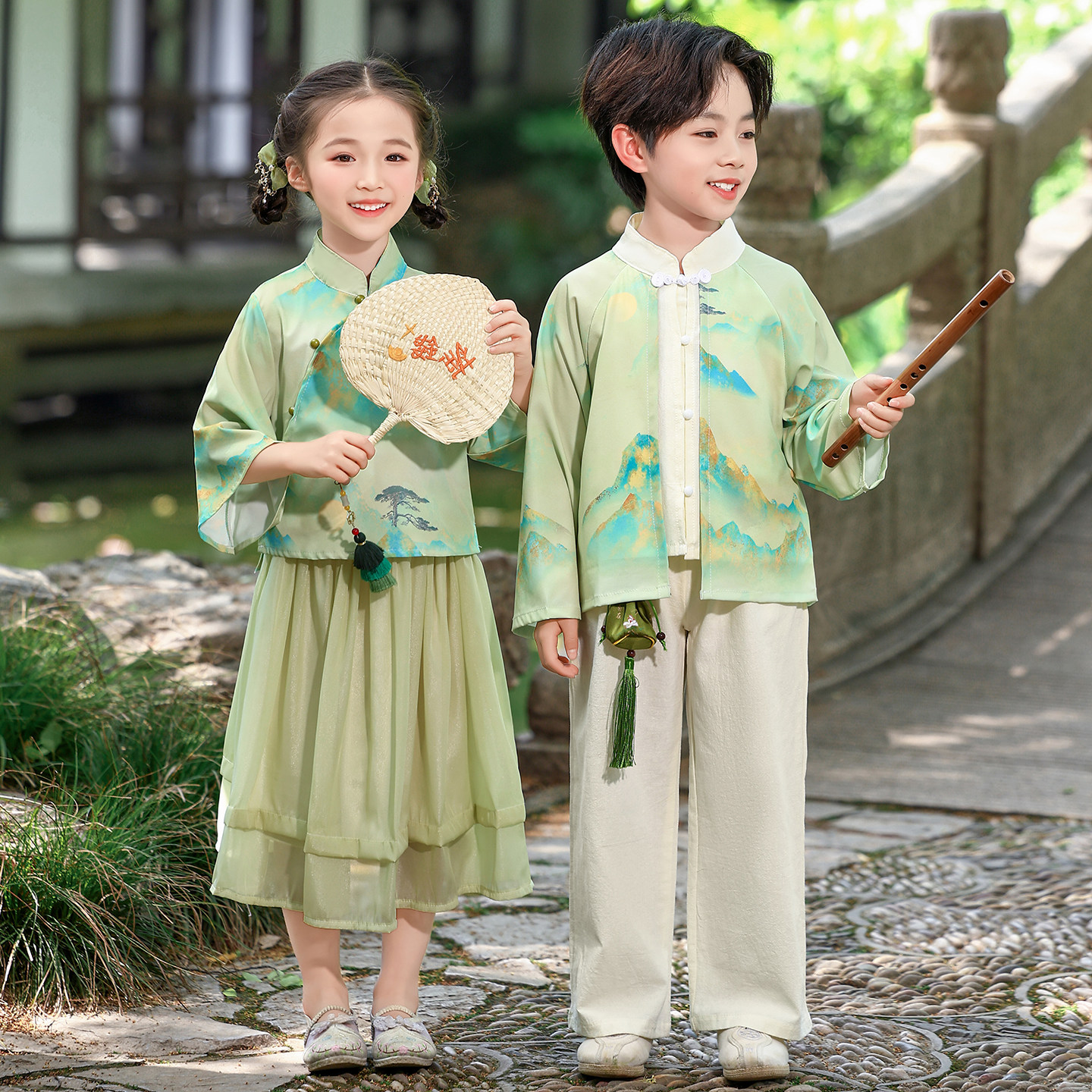 六一汉服儿童国学演出服合唱唐装幼儿园男小学生运动会中国风女童