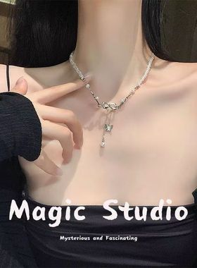 白月光流苏锆石项链甜酷辣妹小众网红配饰锁骨设计高级链潮百搭