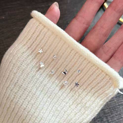 百搭简约耳洞套装蝴蝶小花耳钉