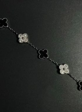 Vintage古著 【Eternal-four leave】独特设计银色贝母熊猫.手链