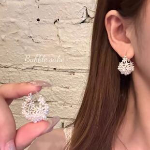 美貌野心家 复古珍珠镂空耳环女轻奢高级感耳钉大气独特绝美耳饰