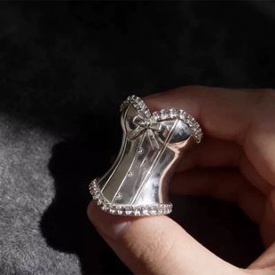 公主裙摆 法式淑女风银色戒指女小众设计个性独特不撞款百搭指环