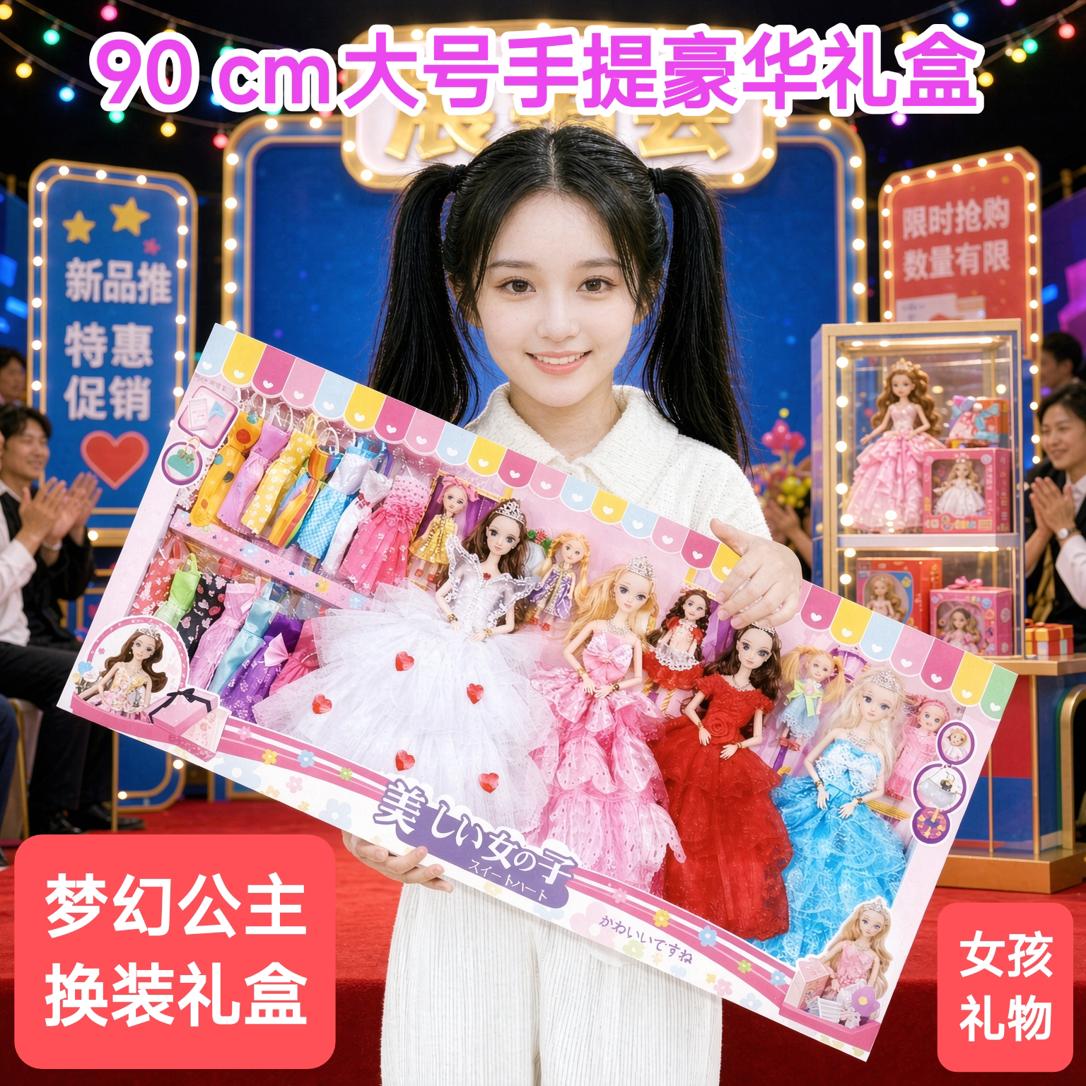 爱莎公主婚纱换装超大号礼盒公仔