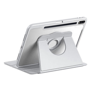 确动适用于三星TabS7旋转保护套TabS9新款TabS11带笔槽Tab S9FE透明亚克力S10+平板壳TabS8全包S9FE+磁吸支架