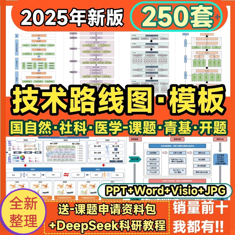 技术路线图模板国自然Word生物医学PPT可编辑visio版框架