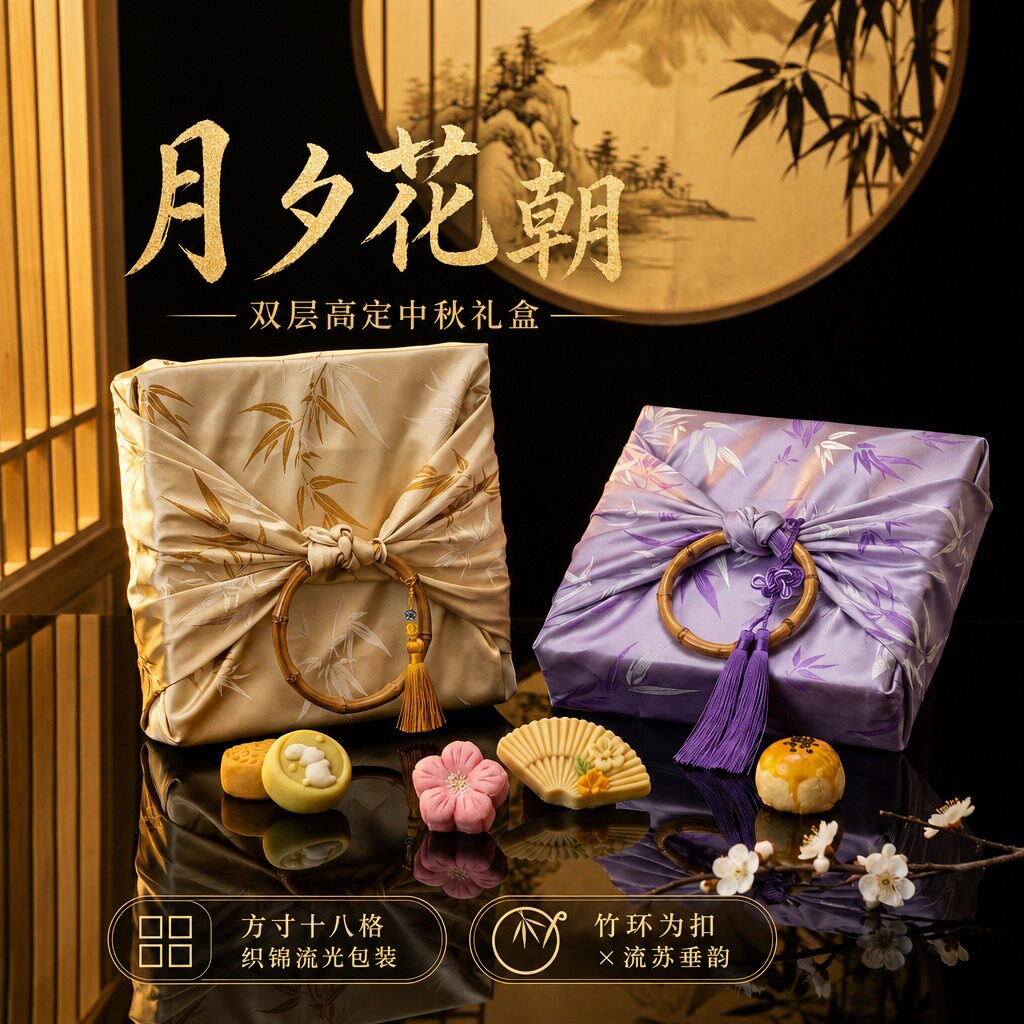 中秋月饼礼盒装双层高定中式糕点心18枚高颜值高档轻奢企业送礼品