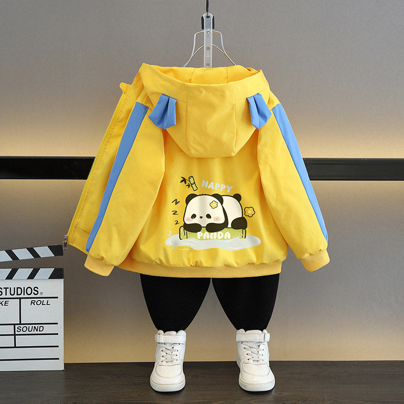 男童春装外套薄款2026新款冲锋衣潮帅气上衣儿童炸街痞帅童装秋装