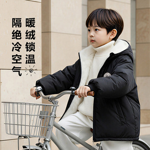 男童加绒外套2025新款加厚棉服派克服冬季棉衣痞帅冬装炸街儿童装