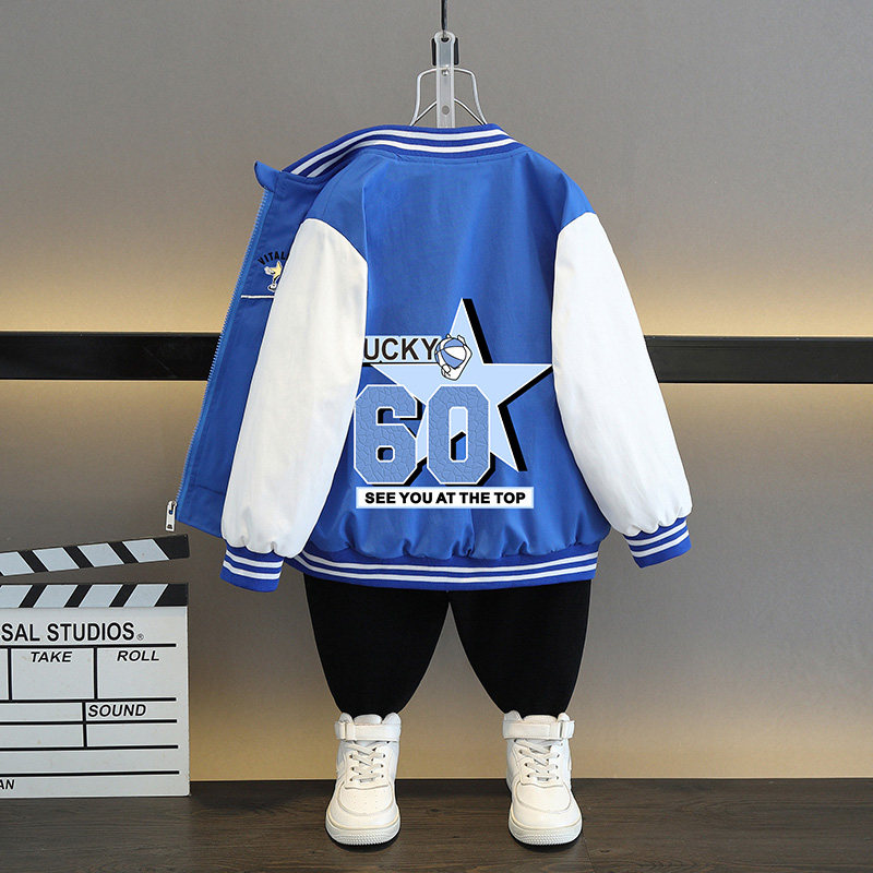 男童春装外套薄款2026新款冲锋衣棒球服帅气夹克炸街痞帅中大童