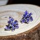 系列原创设计 花开小夜曲 紫色鸢尾花大耳钉耳骨夹珐琅