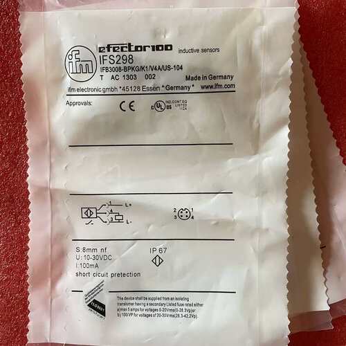 议价 正品 /IFM感测器 IFS298 IFB3008-BPKG/K1/V4A/US-104