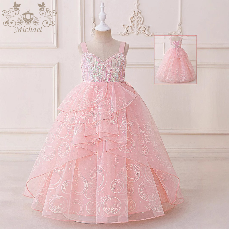 2025年魔法坏女巫cosplay演出服女童角色扮演公主裙吊带珠片礼服