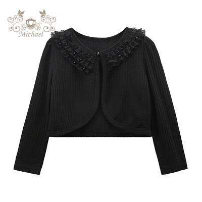 女童披肩外套春秋新款礼服裙外搭