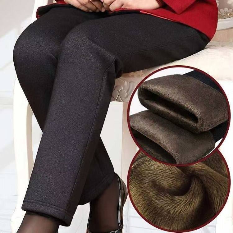 冬季老人裤子女羊羔绒中老年人加绒裤高腰妈妈棉裤宽松奶奶保暖裤