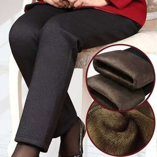 宽松奶奶保暖裤 冬季 高腰妈妈棉裤 子女羊羔绒中老年人加绒裤 老人裤