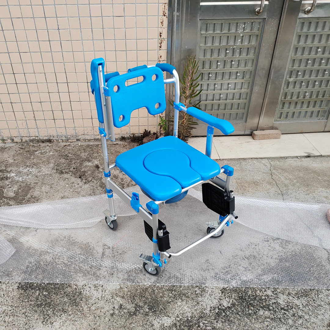 洗澡椅可翻浴室扶手卫浴凳助力器带轮坐便椅座便器冲澡车转移位椅