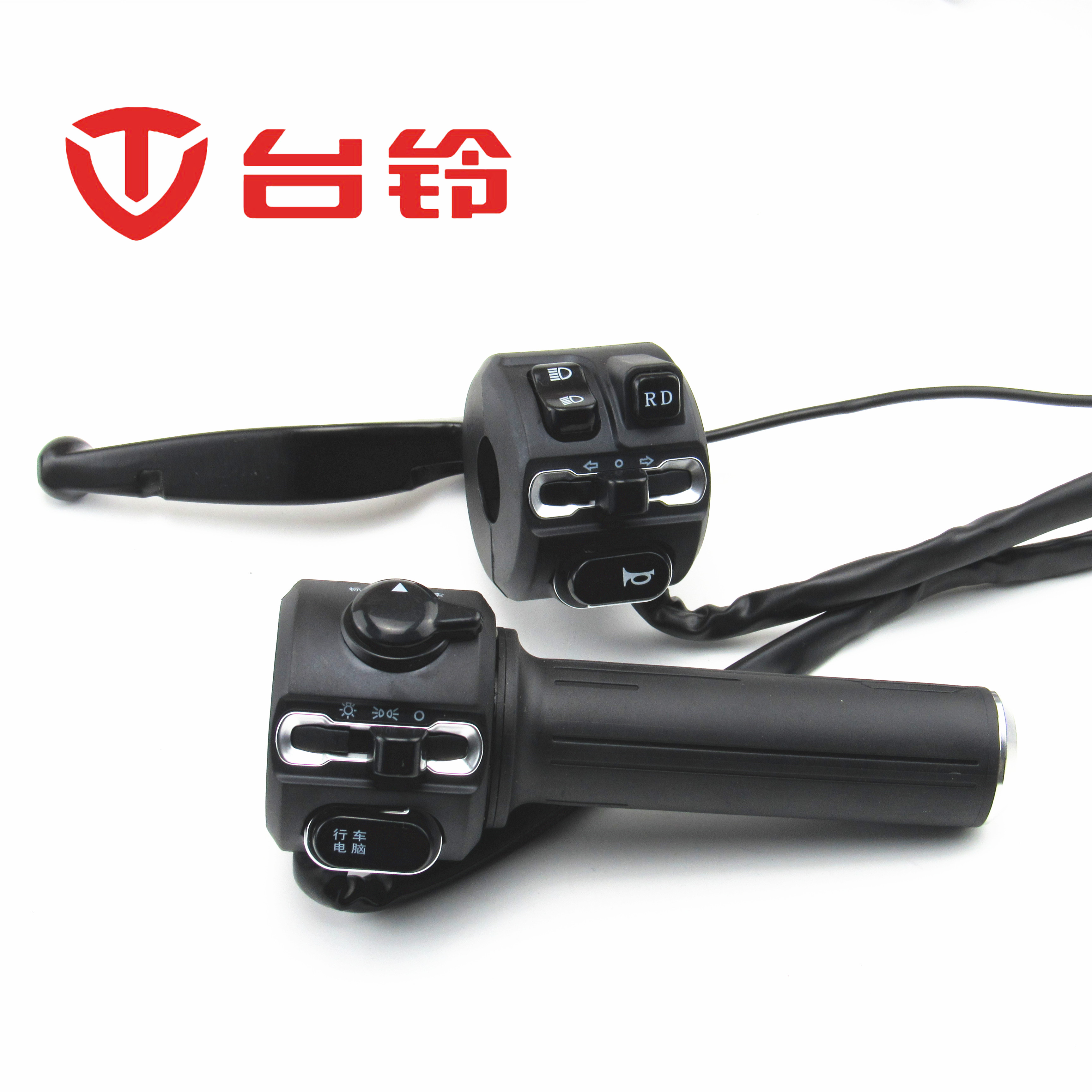 适用台铃优驰越电动车转向优致组合开关总成油门转把手刹镜座后盖