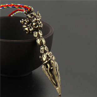 藏式黄铜三面普巴金刚橛吊坠护身符降魔杵男士女款项链饰品保平安