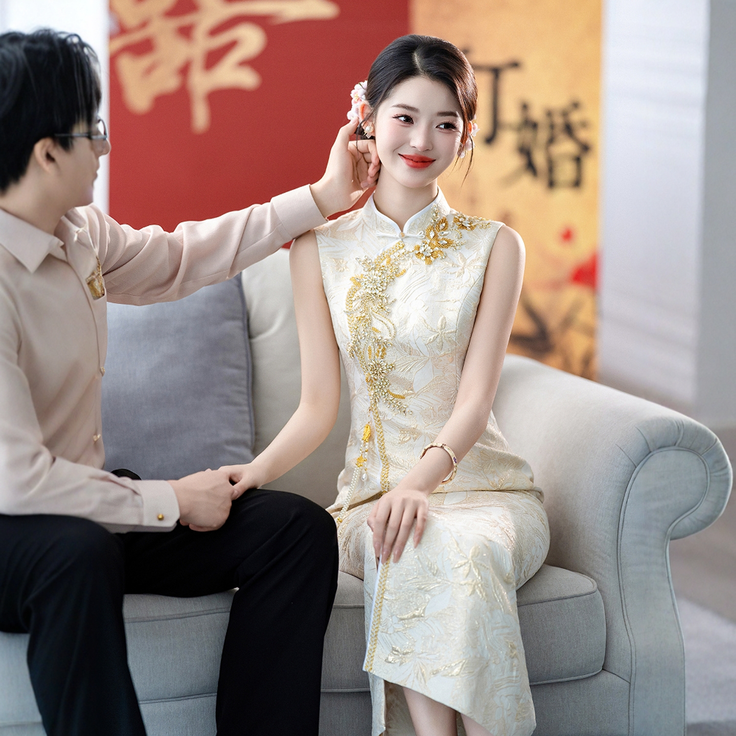 海棠记新中式订婚礼服新高端国风