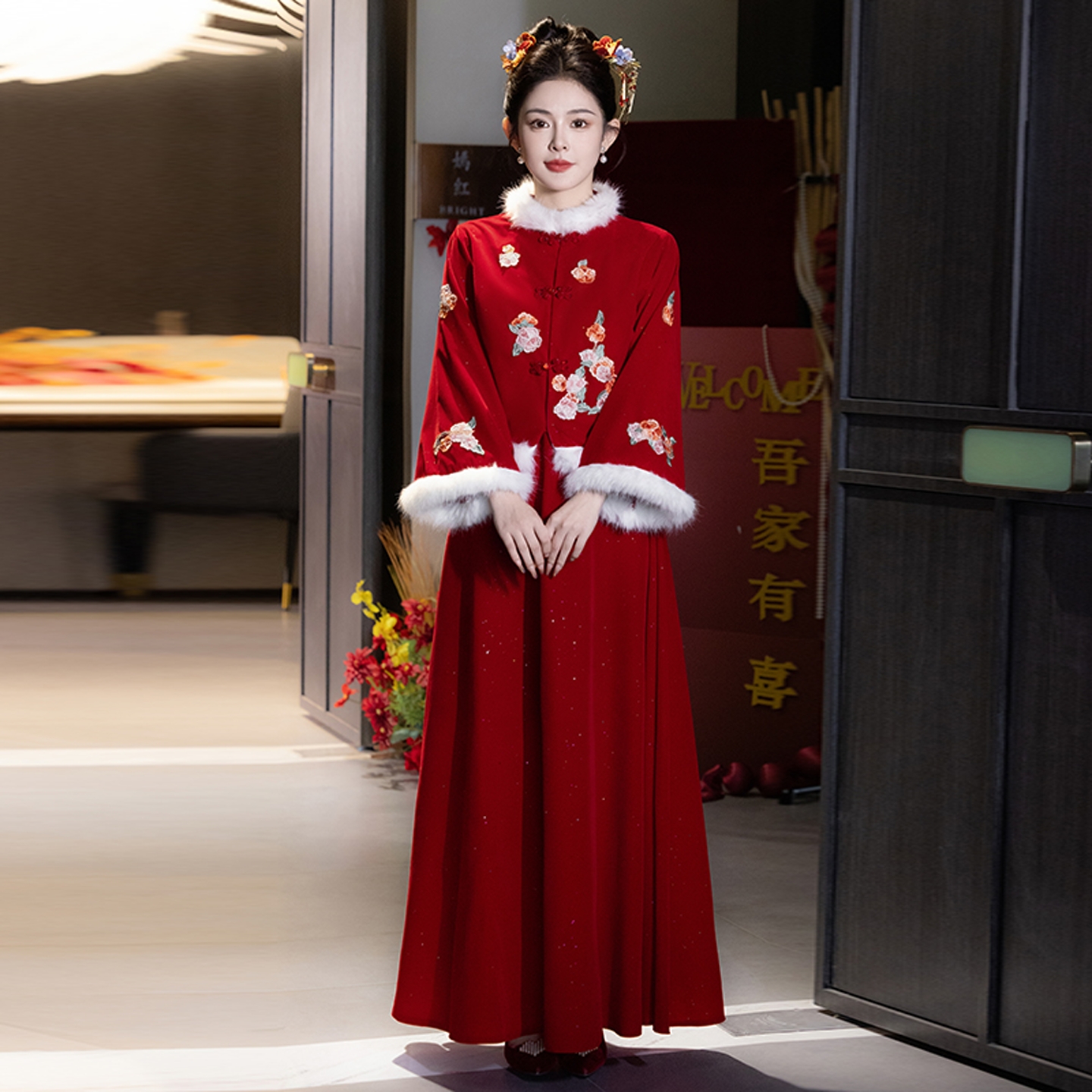 海棠记新中式敬酒服红色大码秀禾