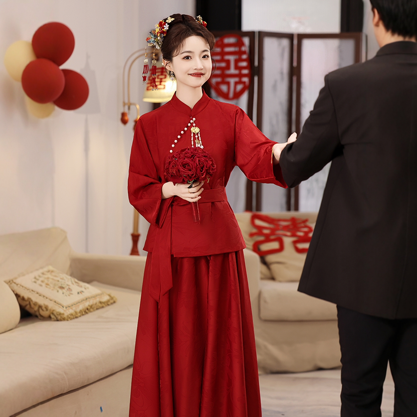 海棠记孕妇敬酒服新娘新款高级感