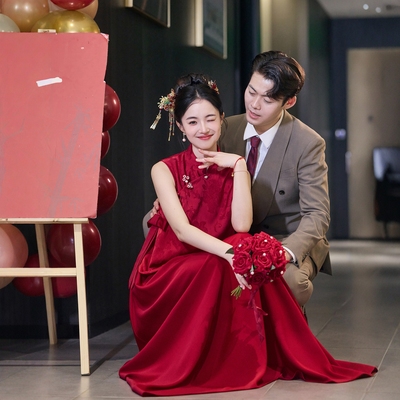 海棠记孕妇敬酒服高腰显瘦遮肚子