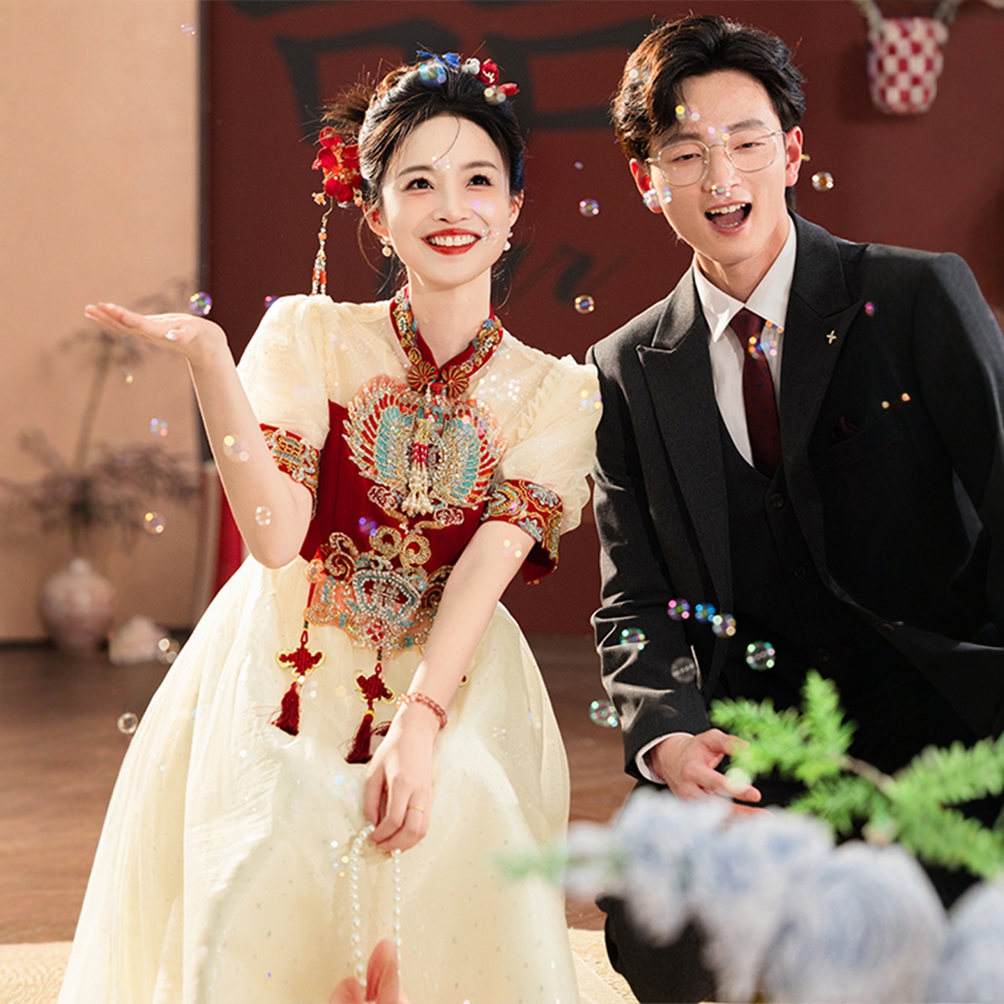 海棠记大码旗袍敬酒服新娘胖mm裙