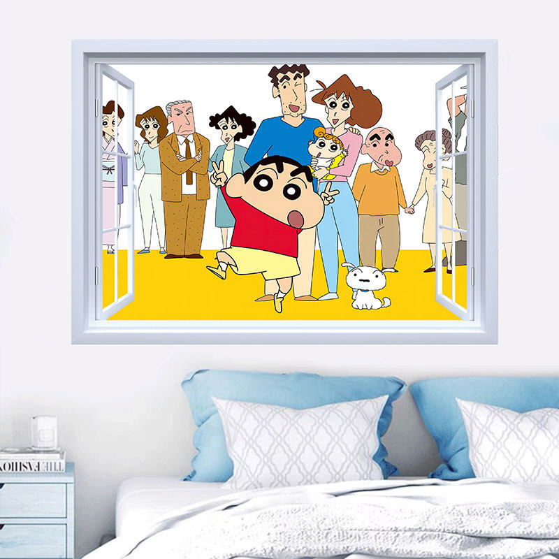 蜡笔小新动漫墙贴卡通二次元贴纸宿舍装饰壁纸防水可移除玻璃贴画,家居饰品,软装墙贴,淘宝优惠券,粉丝福利购,淘宝优惠卷