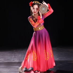 六一新疆舞蹈演出服儿童女童维吾尔族服饰维族裙维吾族古丽舞蹈服