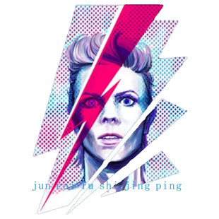 摇滚音乐闪电装宝爷David Bowie大卫鲍伊威男女上衣纯棉短袖T恤衫